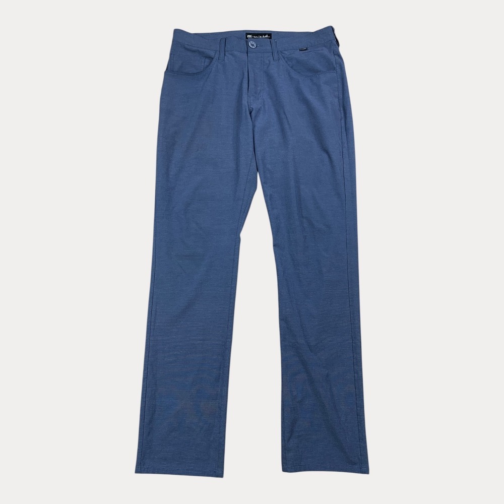 Travis Mathew Open To Close Pant 32x32 Blue Performance 5-Pocket Golf Chino